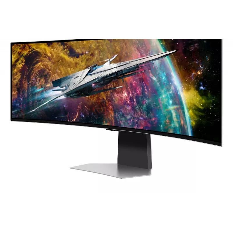 Samsung G95SC datora monitors 124,5 cm (49 colli) 5120 x 1440 pikseļi Dual QHD OLED Sudrabs