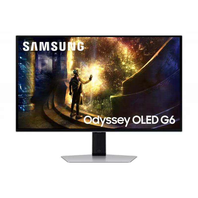 Samsung G61SD datora monitors 68,6 cm (27 colli) 2560 x 1440 pikseļi Quad HD OLED Sudrabs