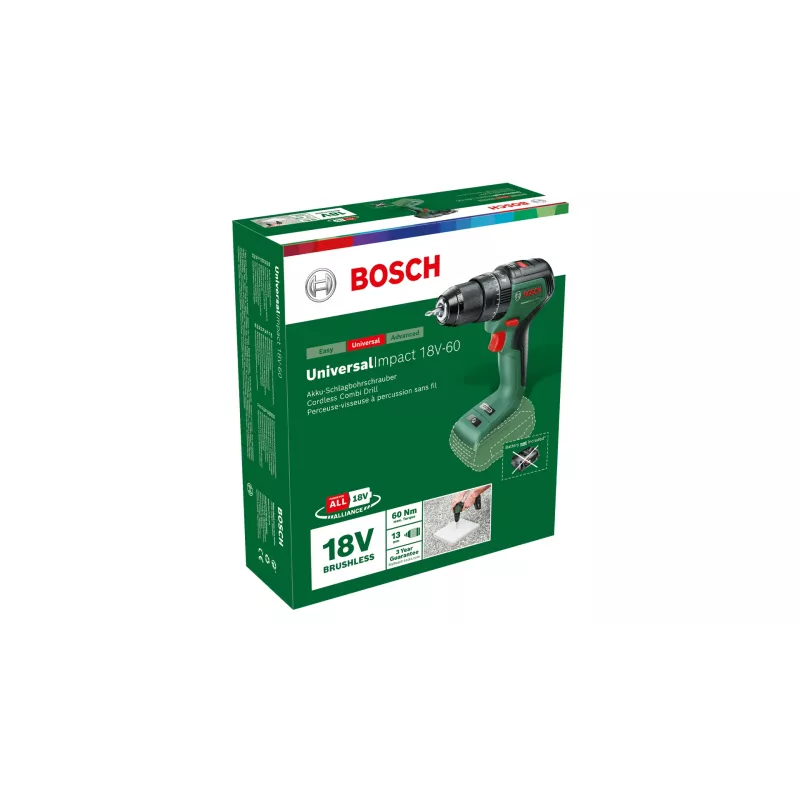 Bosch Universal Impact 18V-60 1900 RPM Keyless 1.3 kg Melns, zaļa