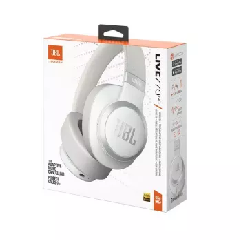 JBL Live 770NC Bezvadu austiņas, galvas saite, zvaniem/mūzikai, Bluetooth, balts