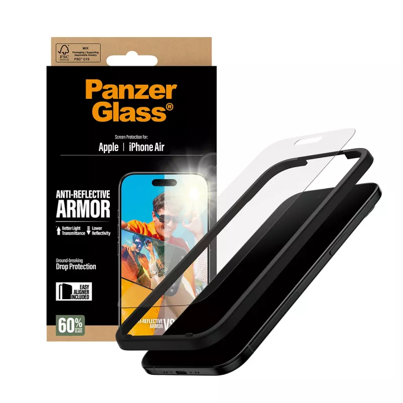 PanzerGlass Pretatstarojuma Armor Ekrāna Aizsargs iPhone Air Pret Skrāpējumiem Triecienizturīgs