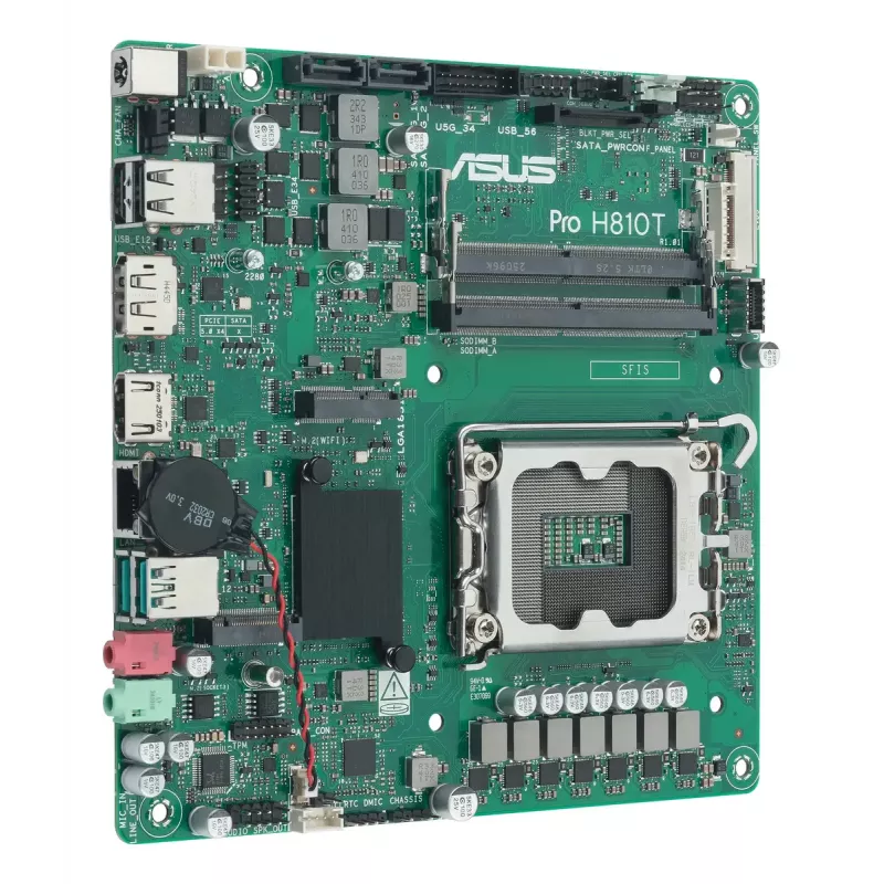 Mātesplate ASUS Pro H810T-CSM Intel H810 LGA 1851 mini ITX DDR5 128GB