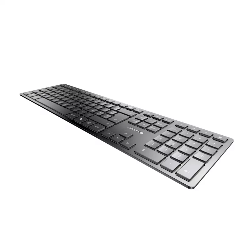 CHERRY KW 9100 plāns tastatūra Universāla RF bezvadu + Bluetooth AZERTY franču melna