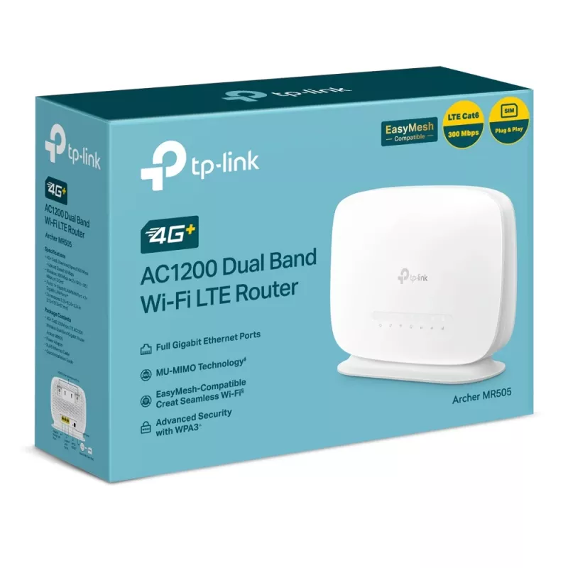 TP-Link Archer 4G+ Cat6 AC1200 bezvadu divjoslu gigabitu maršrutētājs
