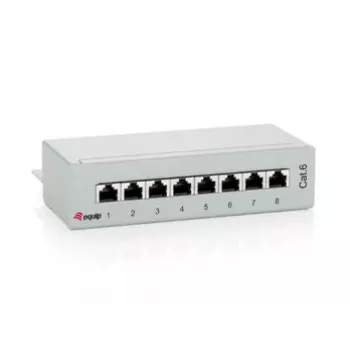 Equip 8 Portu Cat.6 Galda ielāpu panelis, gaiši pelēks