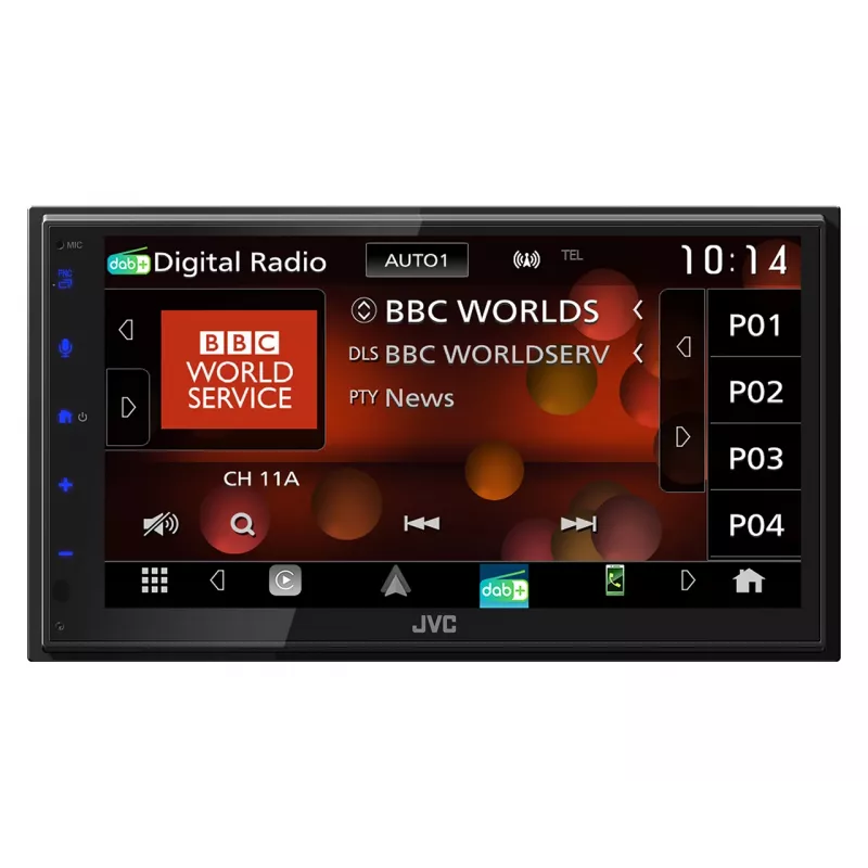 JVC KW-M695DBW automašīnas multivides uztvērējs Melns Wi-Fi 200 W Bluetooth