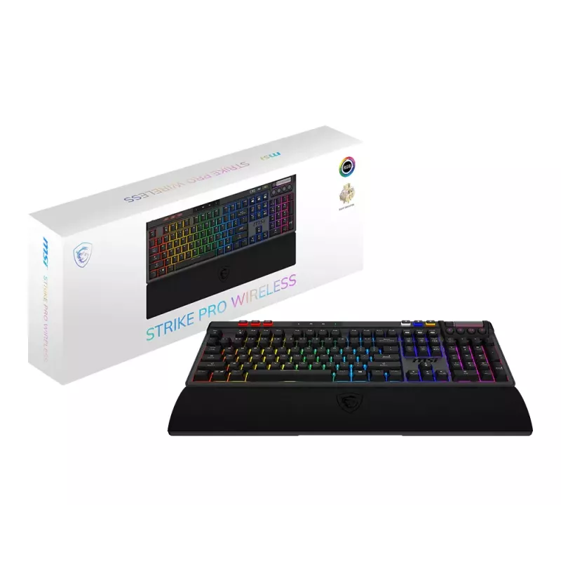 MSI Strike Pro Wireless Silent mehāniskā spēļu klaviatūra, DE (QWERTZ) izkārtojums, melna