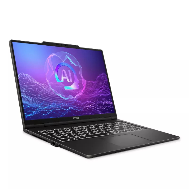 Portatīvais dators MSI VenturePro A16 AI+ A3HWEG-003DE — AMD Ryzen AI 7 350, 16 collu 2K (2048×1280), 16 GB DDR5, 1 TB SSD, NVIDIA GeForce RTX 5050, Windows 11 Home, Pelēks