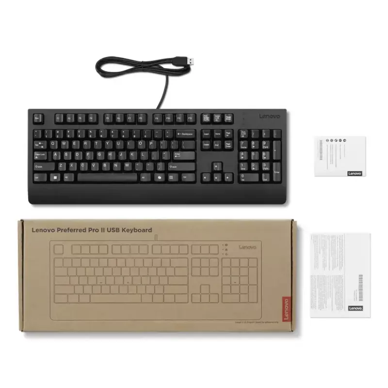 Lenovo Preferred Pro II tastatūra mājai/birojam USB vācu valodā melna
