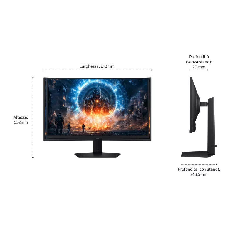 Samsung G60F datora monitors 68.6 cm (27 collas) 2560 x 1440 pikseļi Quad HD LCD Melns