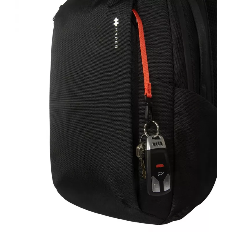 Mugursoma HYPER HyperPack HP21PBKGL portatīvajiem datoriem līdz 40,6 cm (16 collām) — melna, PET/poliesters