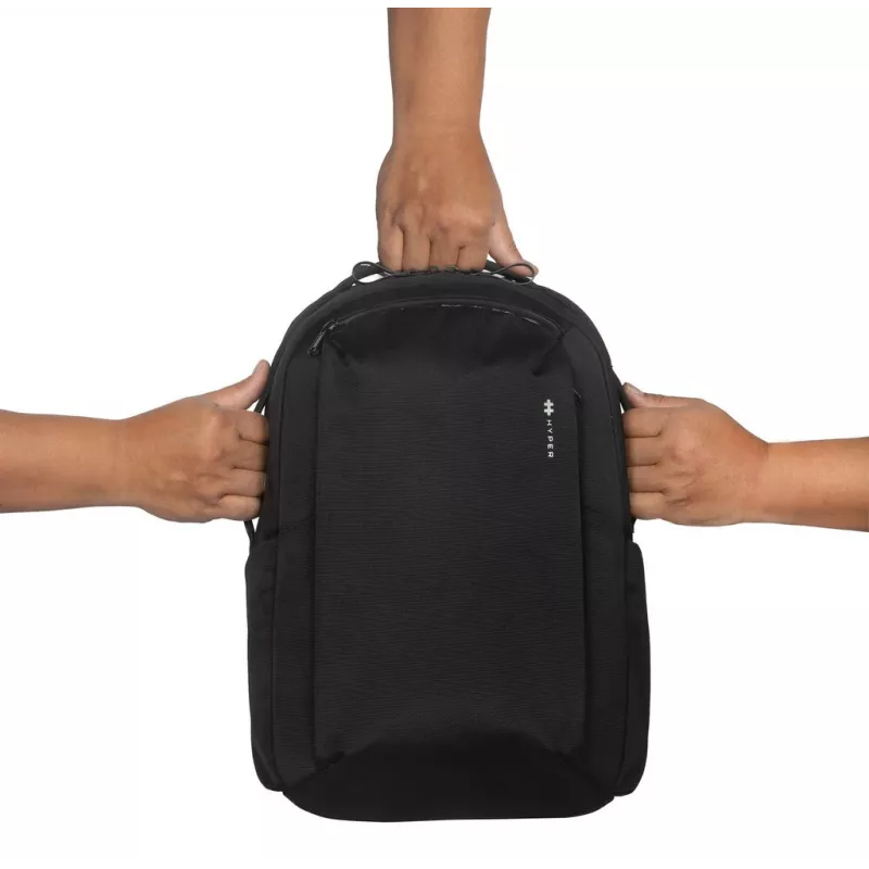 Mugursoma HYPER HyperPack HP21PBKGL portatīvajiem datoriem līdz 40,6 cm (16 collām) — melna, PET/poliesters