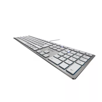 CHERRY KC 6000 plāns tastatūra Universāla USB AZERTY Beļģu Sudraba, Balta