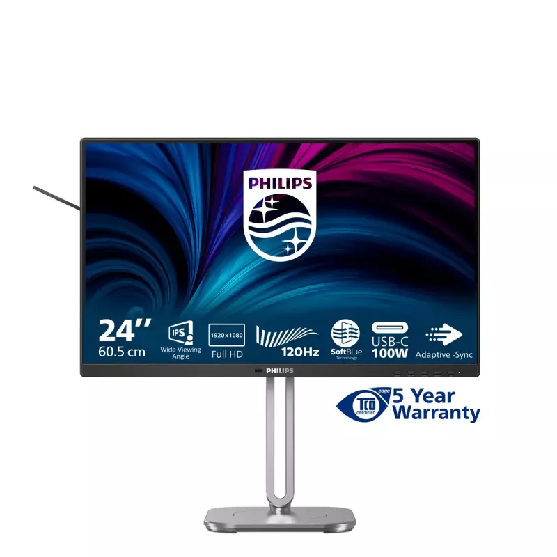Philips 4000 sērijas 24B2U4301/00 datora monitors 60,5 cm (23,8 collas) 1920 x 1080 pikseļi Full HD LCD pelēks