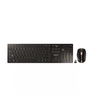 CHERRY DW 9000 plāns tastatūra Pele iekļauta Universāls RF Bezvadu + Bluetooth QWERTY ASV angļu Melna