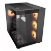 COUGAR PC Midi Tower Case FV150 ARGB — Melns, ATX/MicroATX/Mini-ITX, 3x120 mm priekšā + 1x120 mm aizmugurē, 2x3,5 collu & 2x2,5 collu nodalījumi