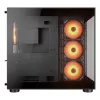COUGAR PC Midi Tower Case FV150 ARGB — Melns, ATX/MicroATX/Mini-ITX, 3x120 mm priekšā + 1x120 mm aizmugurē, 2x3,5 collu & 2x2,5 collu nodalījumi