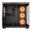 COUGAR PC Midi Tower Case FV150 ARGB — Melns, ATX/MicroATX/Mini-ITX, 3x120 mm priekšā + 1x120 mm aizmugurē, 2x3,5 collu & 2x2,5 collu nodalījumi