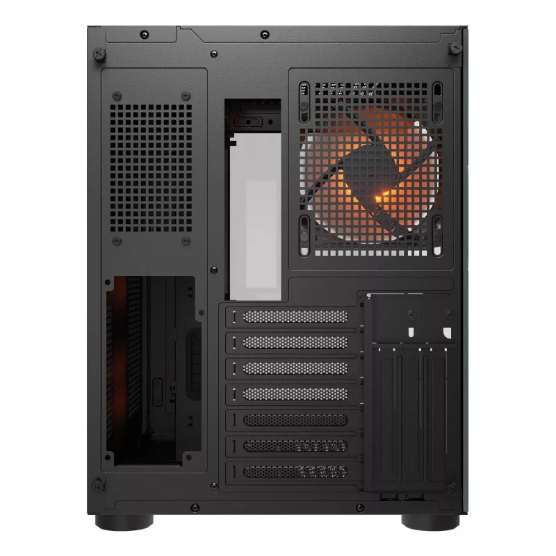 COUGAR PC Midi Tower Case FV150 ARGB — Melns, ATX/MicroATX/Mini-ITX, 3x120 mm priekšā + 1x120 mm aizmugurē, 2x3,5 collu & 2x2,5 collu nodalījumi