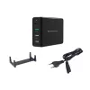 Conceptronic OZUL 4-Port 65W USB PD galddatoru lādētājs, iekštelpām, maiņstrāva, 5 V, melns