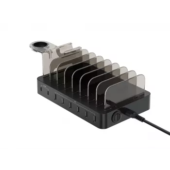 Conceptronic OZUL 8-Port 75W USB PD uzlādes stacija, iekštelpām, maiņstrāva, 12 V, melna