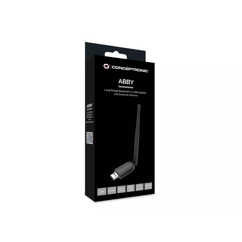 Conceptronic ABBY tālsatiksmes Bluetooth 5.1 USB adapteris ar ārējo antenu