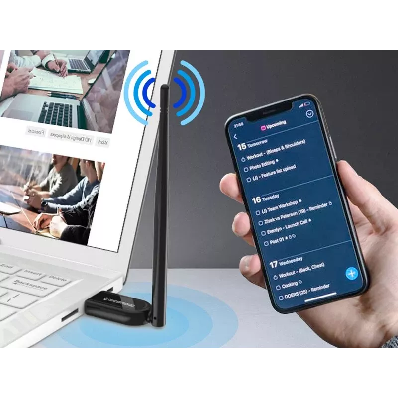 Conceptronic ABBY tālsatiksmes Bluetooth 5.1 USB adapteris ar ārējo antenu
