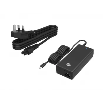 Conceptronic OZUL03BUK 100W GaN galda USB PD lādētājs, iebūvēts USB-C kabelis, UK spraudnis