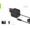 Conceptronic OZUL04BE 67W GaN USB PD lādētājs, iebūvēts USB-C kabelis