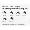 Conceptronic OZUL04BE 67W GaN USB PD lādētājs, iebūvēts USB-C kabelis