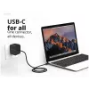Conceptronic OZUL04BE 67W GaN USB PD lādētājs, iebūvēts USB-C kabelis