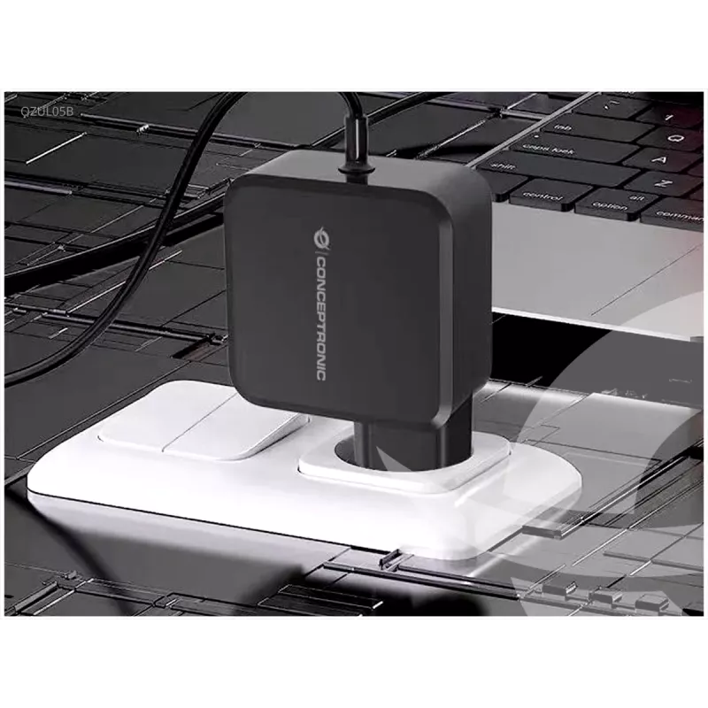 Conceptronic OZUL05BE mobilās ierīces lādētājs Universāls Melns Maiņstrāva Iekštelpām