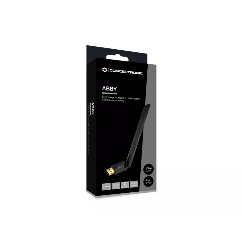 Conceptronic ABBY17B liela darbības rādiusa Bluetooth 5.3 USB adapteris, ārējā antena