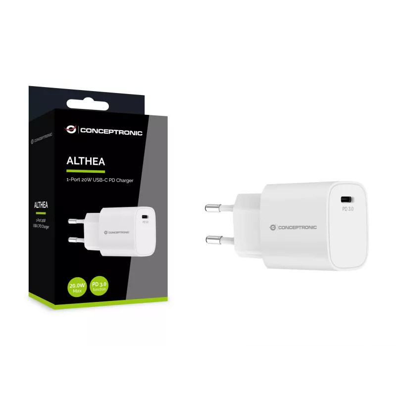 Lādētājs Conceptronic 1-Ports 20W USB-C PD lādētājs