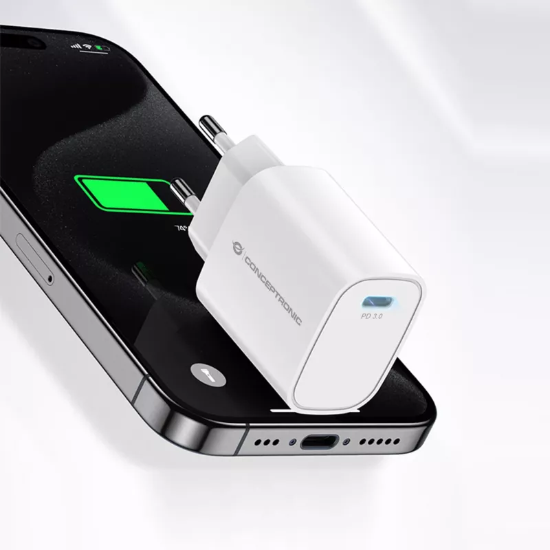 Lādētājs Conceptronic 1-Ports 20W USB-C PD lādētājs