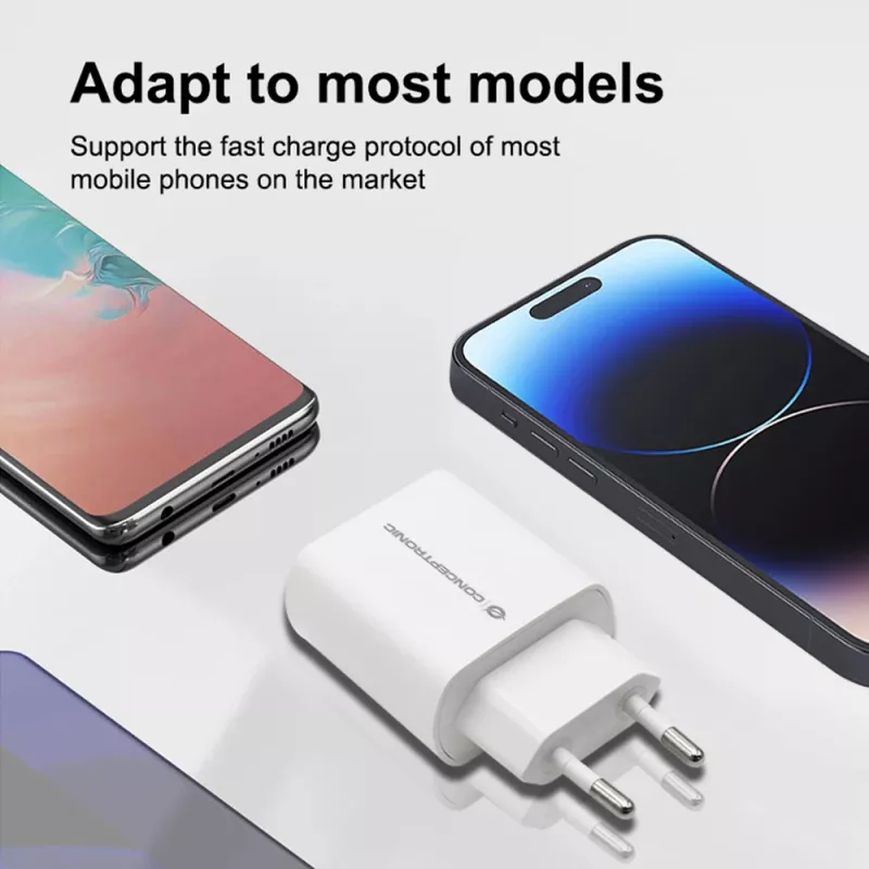 Lādētājs Conceptronic 1-Ports 20W USB-C PD lādētājs