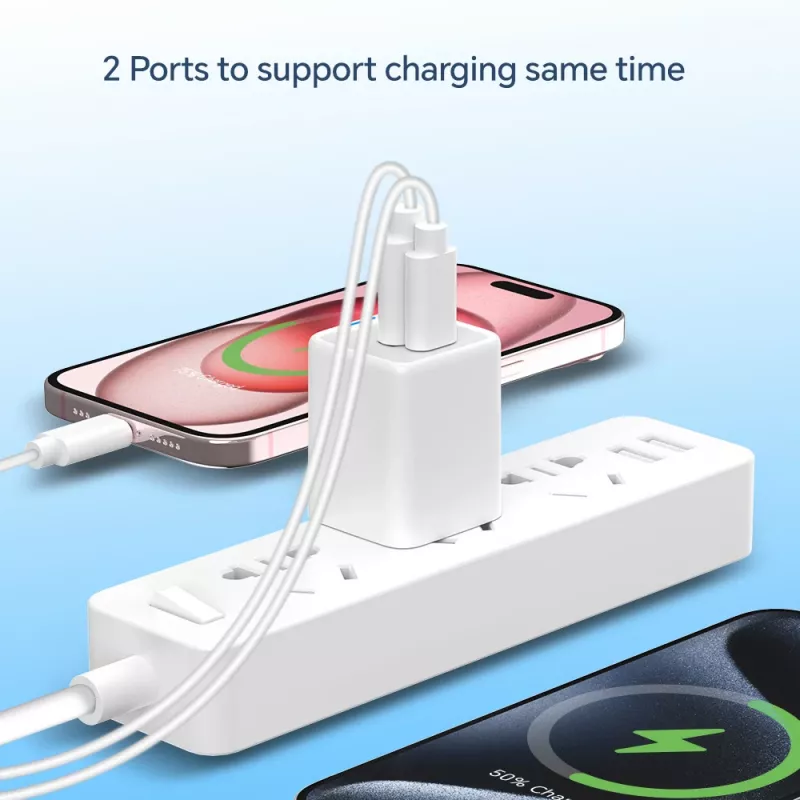 Conceptronic 2-Port 20W GaN USB PD lādētājs, USB-C x 1, USB-A x 1, QC 3.0, PPS
