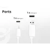 Conceptronic 2-portu 33W GaN USB PD lādētājs ar 3-in-1 uzlādes kabeli, USB-C 1, USB-A 1, QC 3.0, PPS