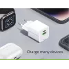 Conceptronic 2-portu 33W GaN USB PD lādētājs ar 3-in-1 uzlādes kabeli, USB-C 1, USB-A 1, QC 3.0, PPS
