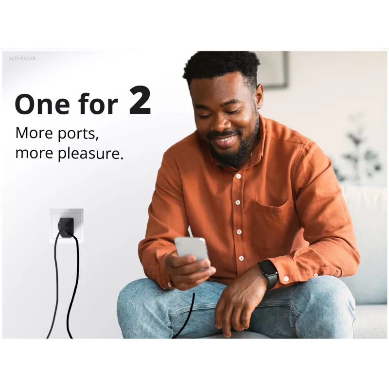Conceptronic 2-Portu 33W GaN USB PD lādētājs ar 3-in-1 uzlādes kabeli, USB-C x 1, USB-A x 1, QC 3.0, PPS