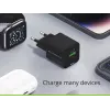 Conceptronic 2-Portu 33W GaN USB PD lādētājs ar 3-in-1 uzlādes kabeli, USB-C x 1, USB-A x 1, QC 3.0, PPS