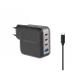 Conceptronic 4-Port 100W GaN USB PD lādētājs ar USB-C lādēšanas kabeli, USB-C x 3, USB-A x 1, QC 3.0, PPS