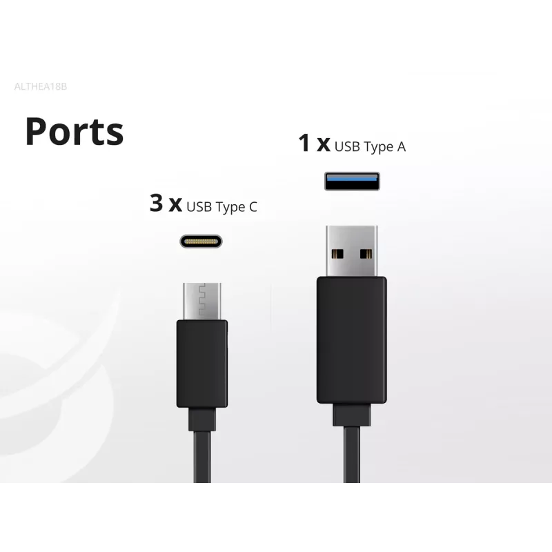 Conceptronic 4-Port 100W GaN USB PD lādētājs ar USB-C lādēšanas kabeli, USB-C x 3, USB-A x 1, QC 3.0, PPS