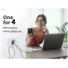 Conceptronic 4-Port 100W GaN USB PD lādētājs ar USB-C lādēšanas kabeli, USB-C x 3, USB-A x 1, QC 3.0, PPS