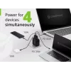 Conceptronic 4-Port 100W GaN USB PD lādētājs ar USB-C lādēšanas kabeli, USB-C x 3, USB-A x 1, QC 3.0, PPS