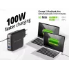 Conceptronic 4-Port 100W GaN USB PD lādētājs ar USB-C lādēšanas kabeli, USB-C x 3, USB-A x 1, QC 3.0, PPS