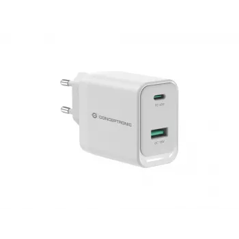 Conceptronic ALTHEA20W45 2-Portu 45W GaN USB PD lādētājs, USB-C x 1, USB-A x 1, QC 3.0, PPS, PD 3.0