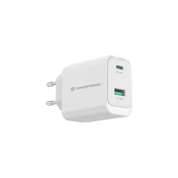 Conceptronic ALTHEA20W45 2-Portu 45W GaN USB PD lādētājs, USB-C x 1, USB-A x 1, QC 3.0, PPS, PD 3.0