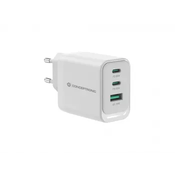 Conceptronic ALTHEA21W65 3-Port 65W GaN USB PD lādētājs, USB-C x 2, USB-A x 1, QC 3.0, PPS, PD 3.0