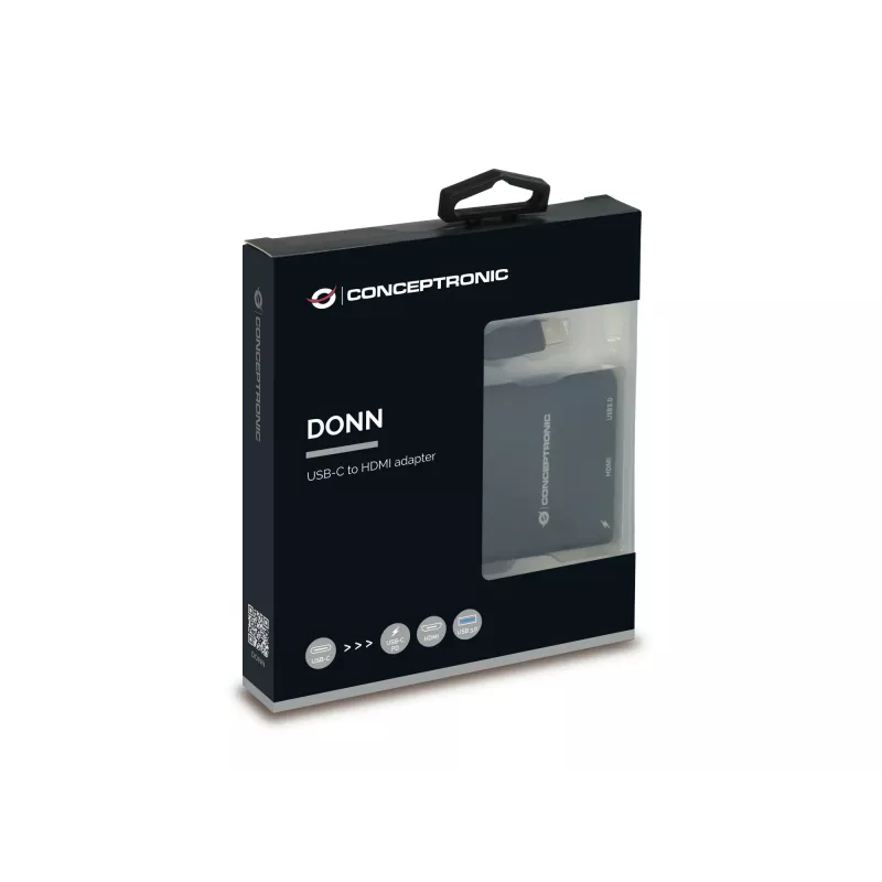 Conceptronic DONN01B klēpjdatora dokstacija/portu replikators USB 3.2 Gen 1 (3.1 Gen 1) Type-C melna